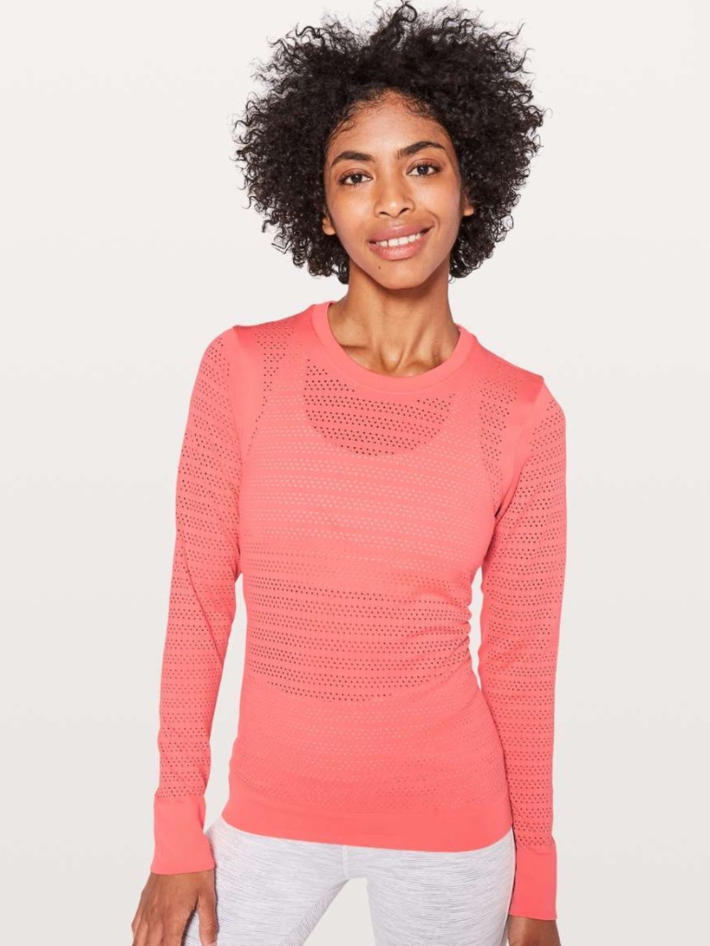 LULULEMON Breeze By Long Sleeve Top Light Coral Women’s Size 8